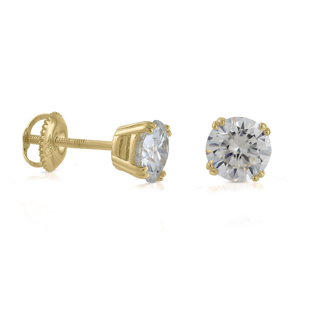 1.77 Ctw. Round Solitaire Stud Earrings